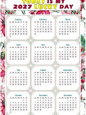 2027 Magnetic Calendar - Today is my Lucky Day - Themed 018 (7 x 10.5)